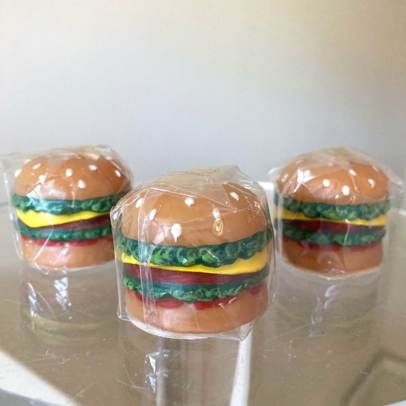 Hamburger Hotdog Floating Candles BBQ Party Outdoor Barbecue Decor Set of 6 NIP - Picture 3 of 13